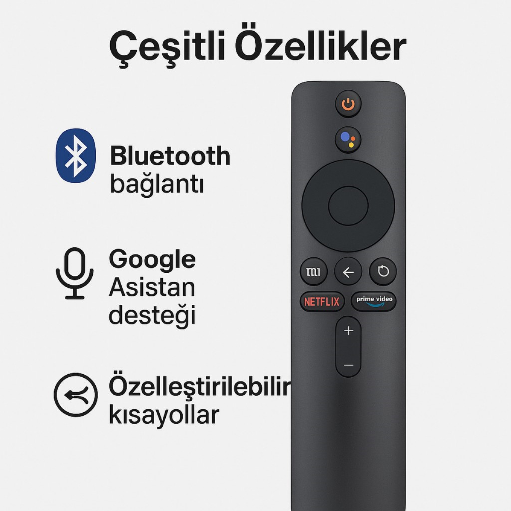 Polham Xiaomi Mi TV Stick İle Uyumlu Uzaktan Kumanda, Android TV Box İçin Uzaktan Bluetooth Kumanda