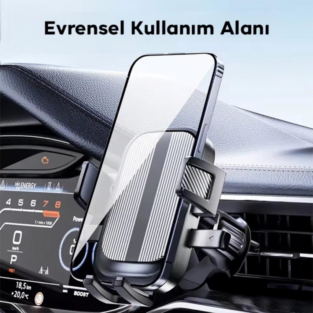 Polham Yuvarlak Havalandırma Uyumlu Araç İçi Telefon Tutucu, Sarsılmaz, Titremez, Mercedes, Audi Uym