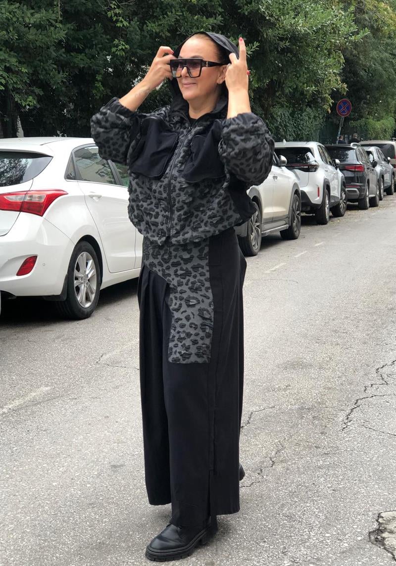 Leopar Baskılı Tasarım Ceket
