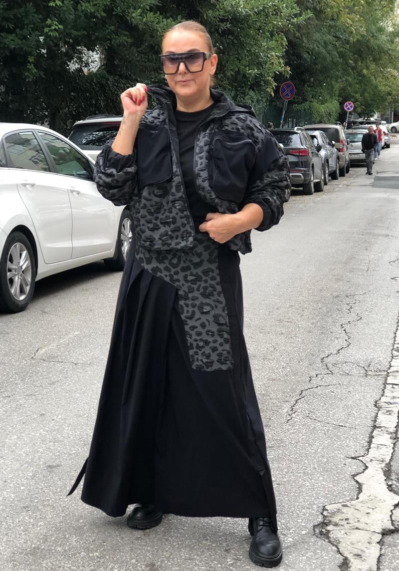 Leopar Baskılı Tasarım Ceket