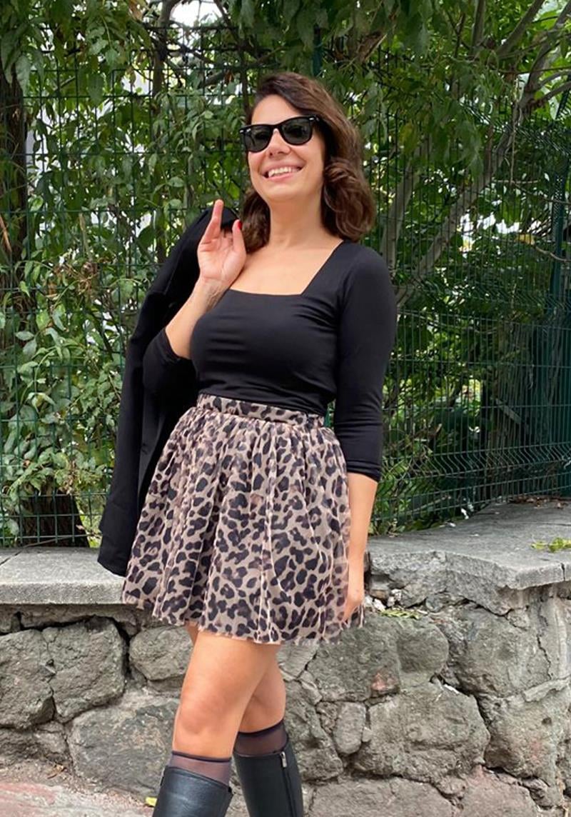 Leopar Mini Tütü Etek