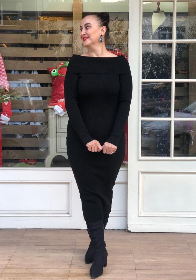 Madonna Yaka Fitilli Tiriko Elbise