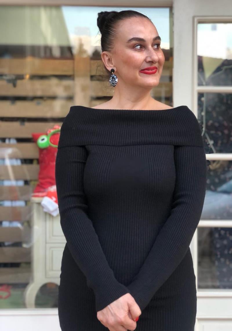 Madonna Yaka Fitilli Tiriko Elbise