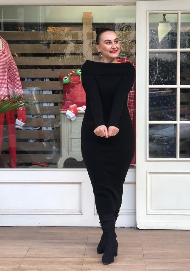 Madonna Yaka Fitilli Tiriko Elbise