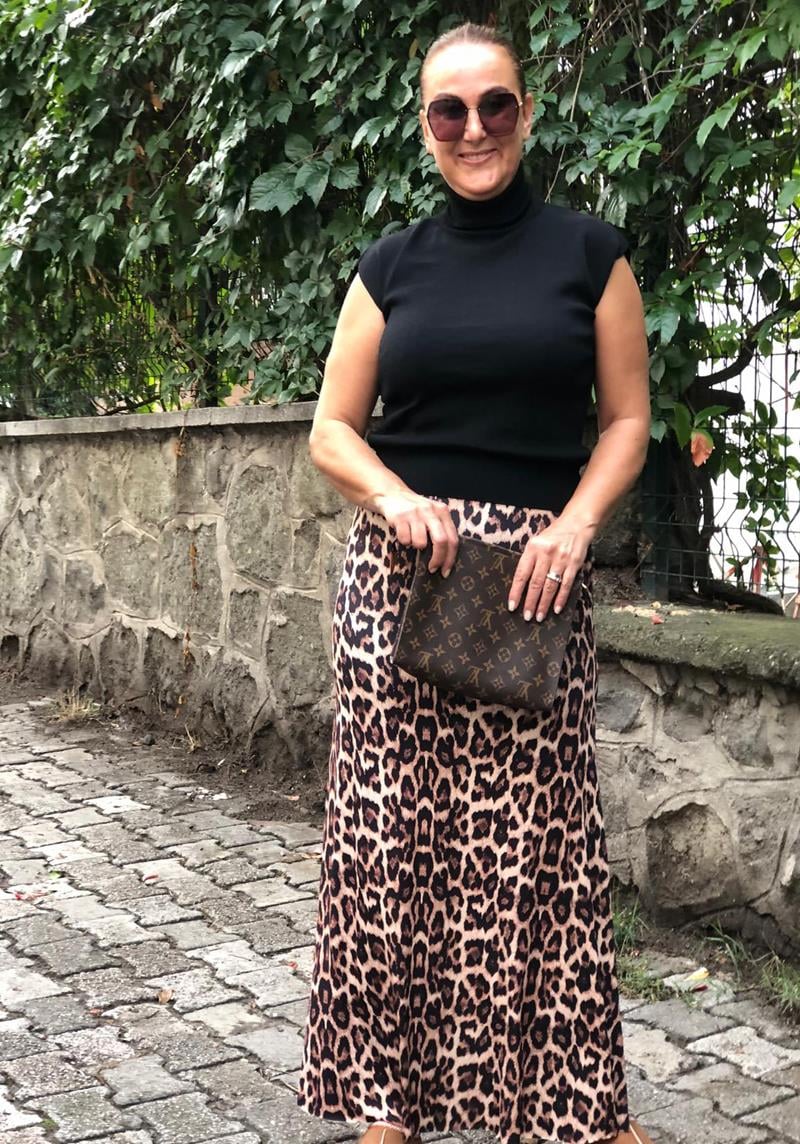 Midi Boy Leopar Çan Etek
