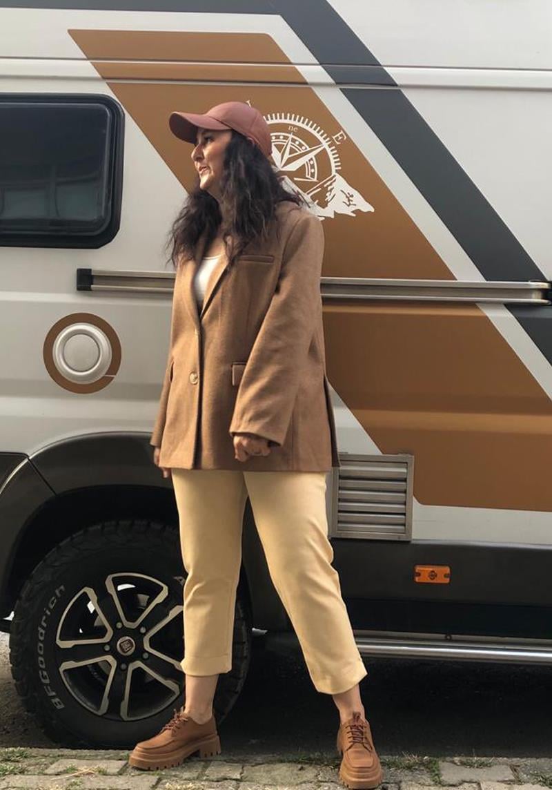 Oversize Kaşe Kahve Ceket