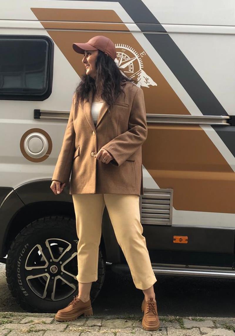 Oversize Kaşe Kahve Ceket