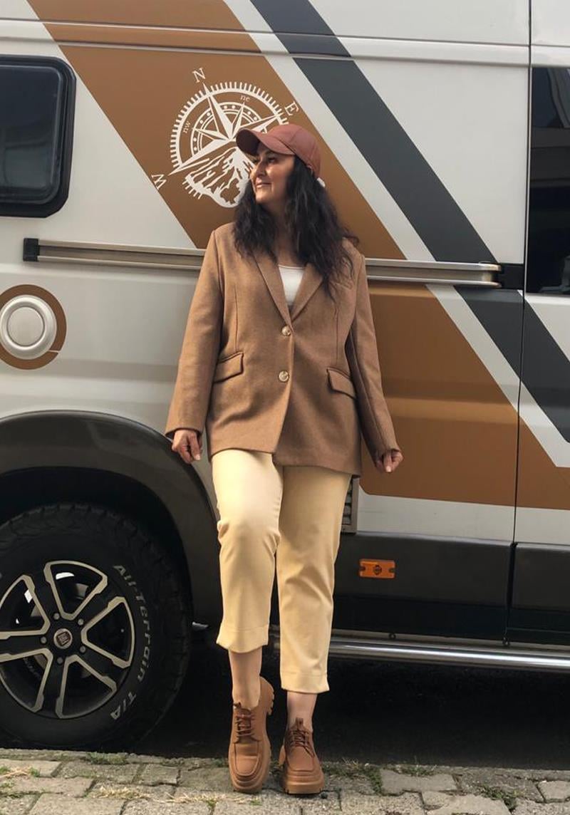 Oversize Kaşe Kahve Ceket