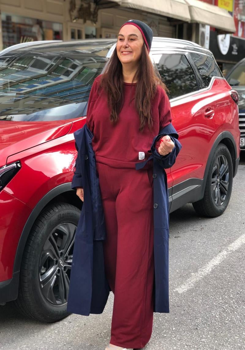 Oysho Kumaş Bordo Eşofman Takım