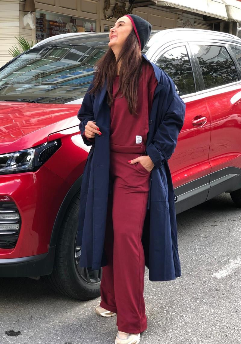 Oysho Kumaş Bordo Eşofman Takım