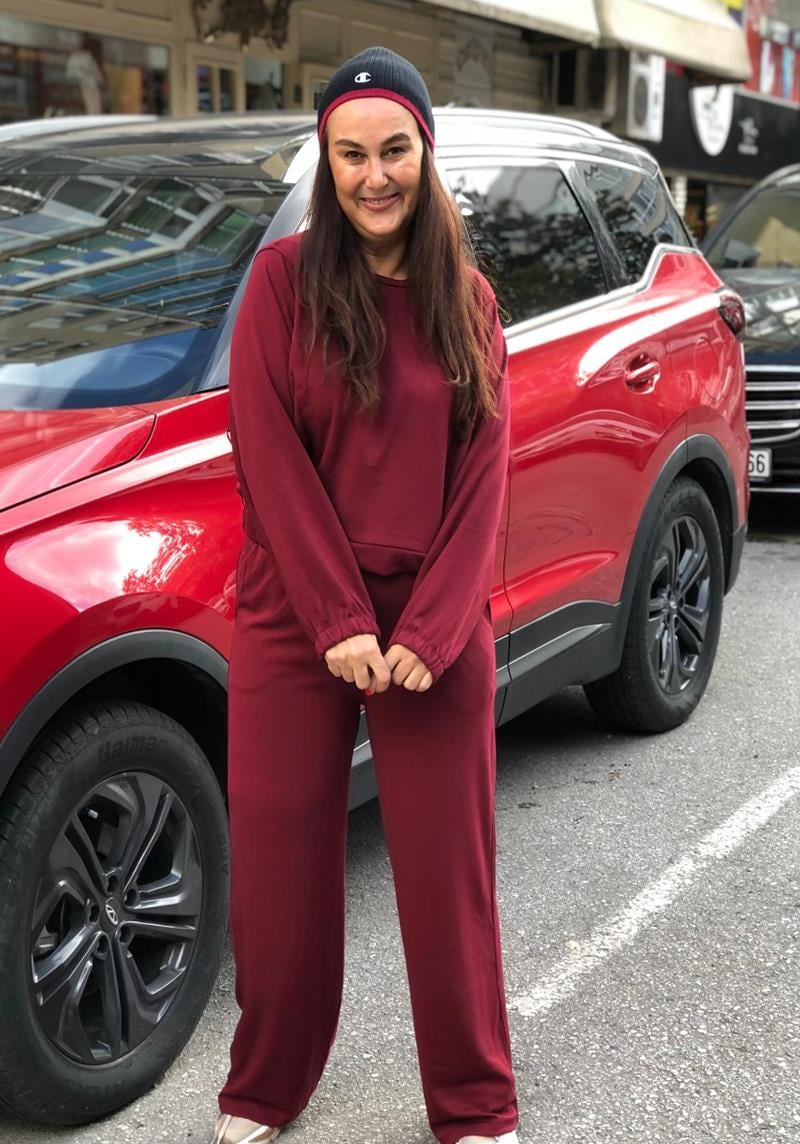 Oysho Kumaş Bordo Eşofman Takım