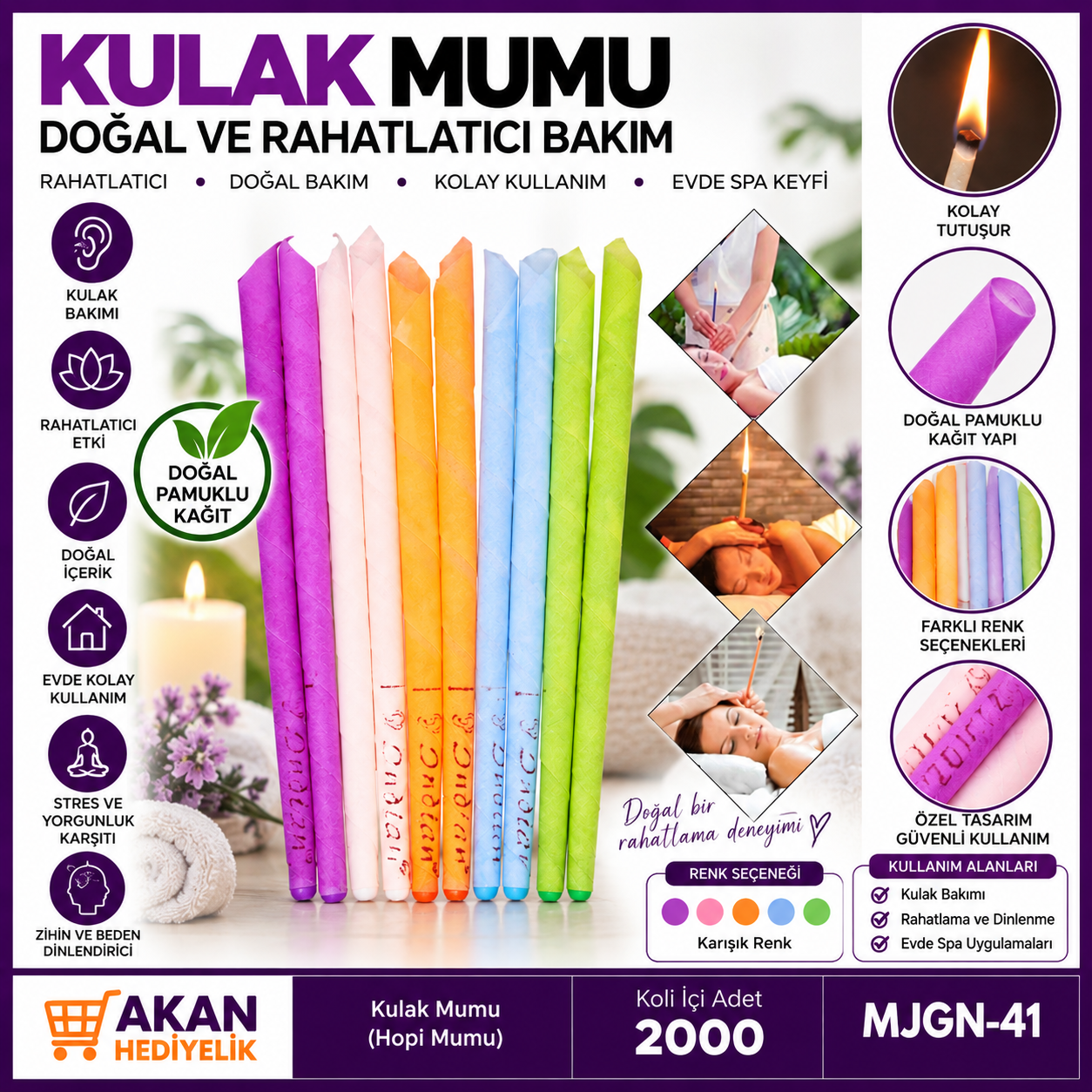 2'li kulak temizleme mumu