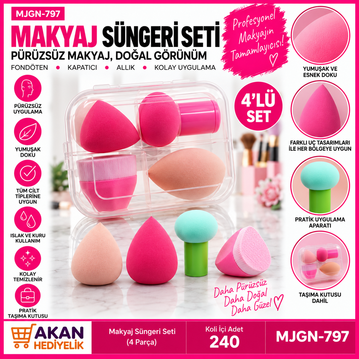 4'LÜ ÇOK AMAÇLI KUTULU SÜNGER SETİ