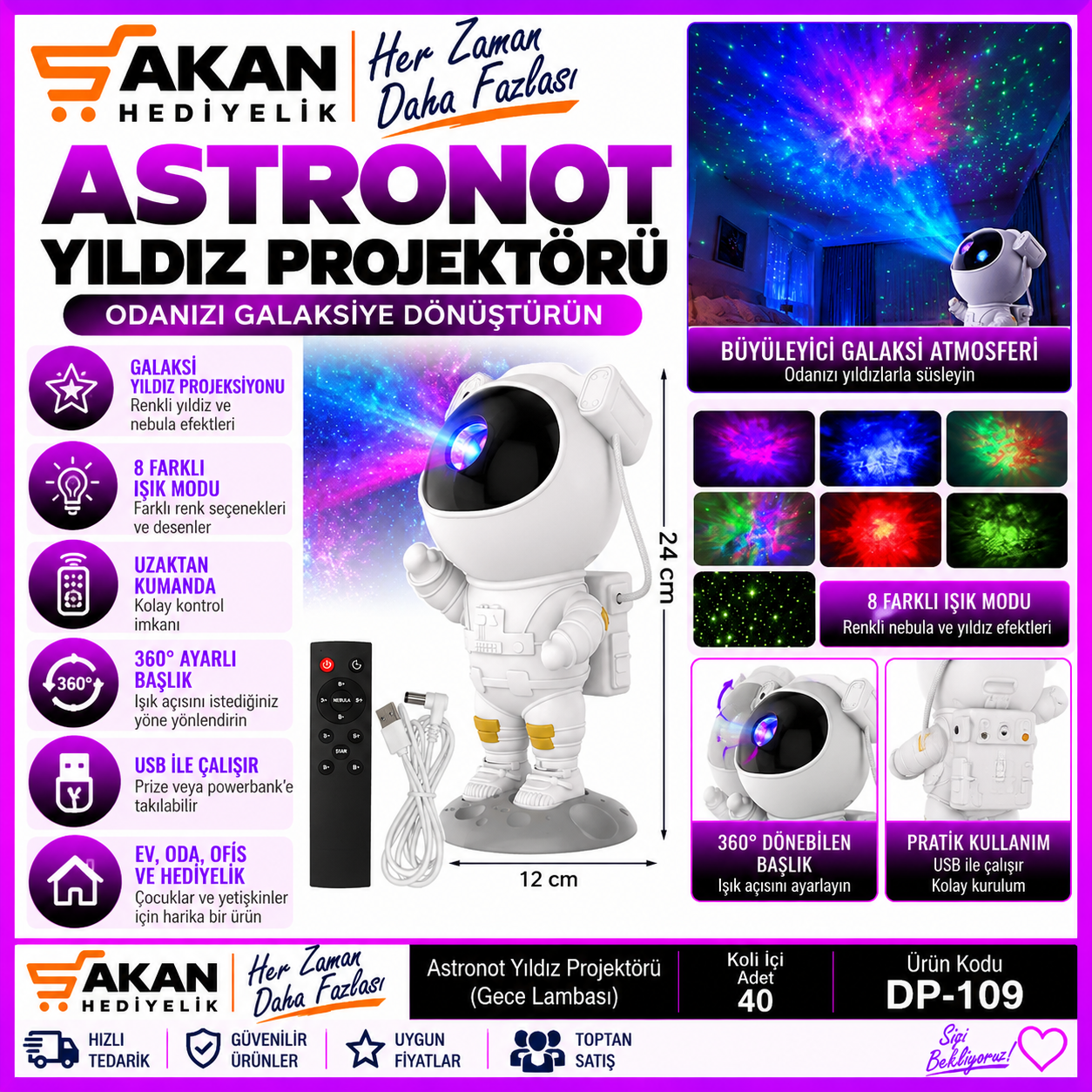 astronot gece lambası