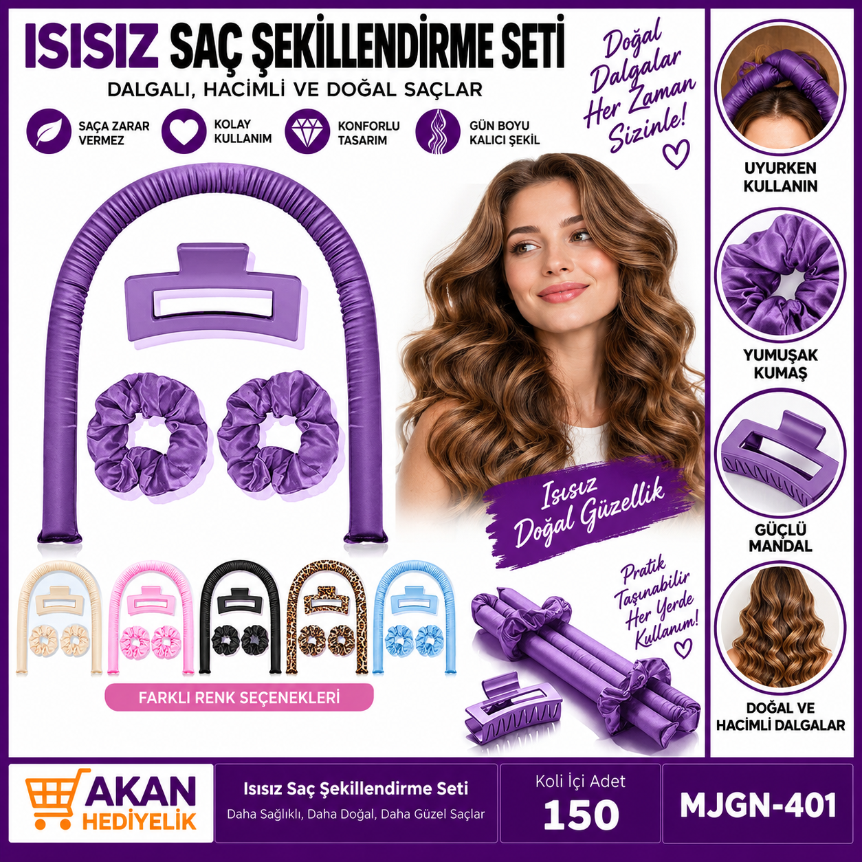 Saç bugidi Şekillendirme Seti – Dalgalı Saç Aparatı