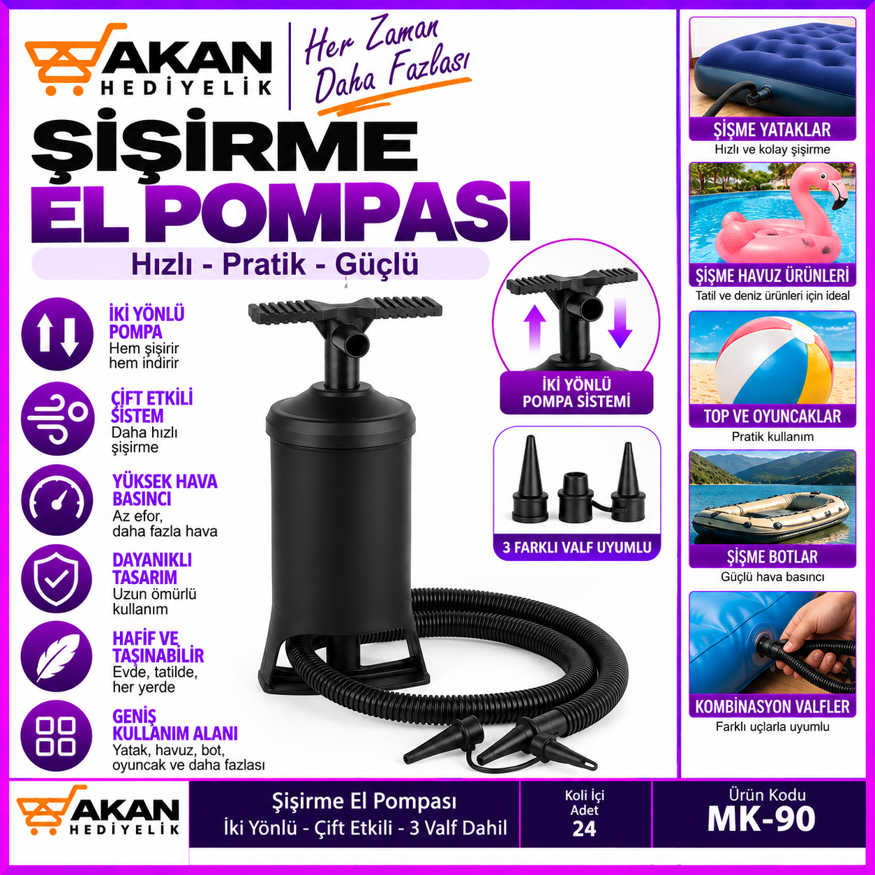 şişirme el pompası 