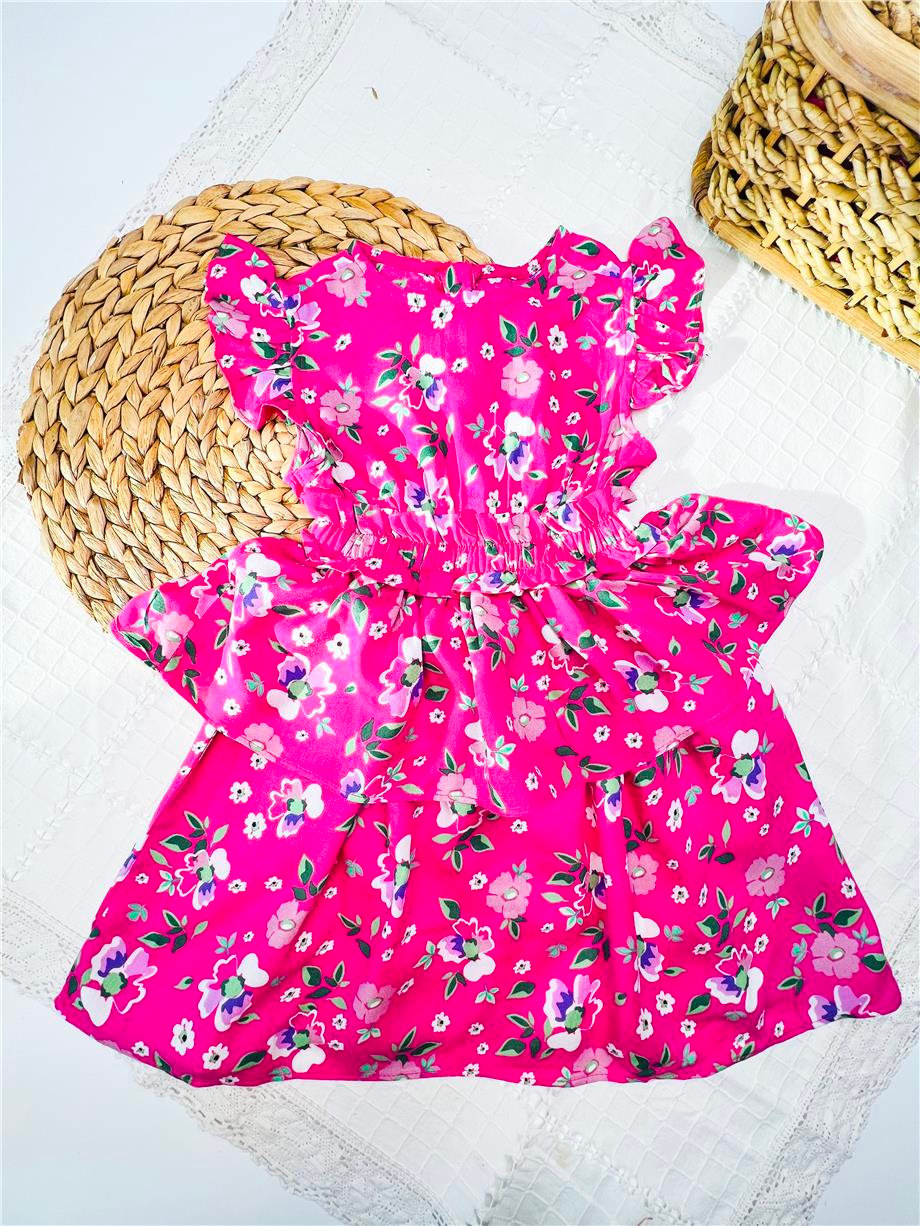 Çiçekli Dokuma Elbise CK1453
