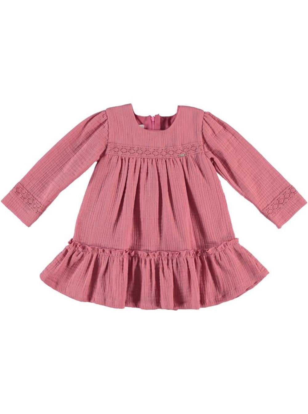 Pembe Dantel Kol Elbise