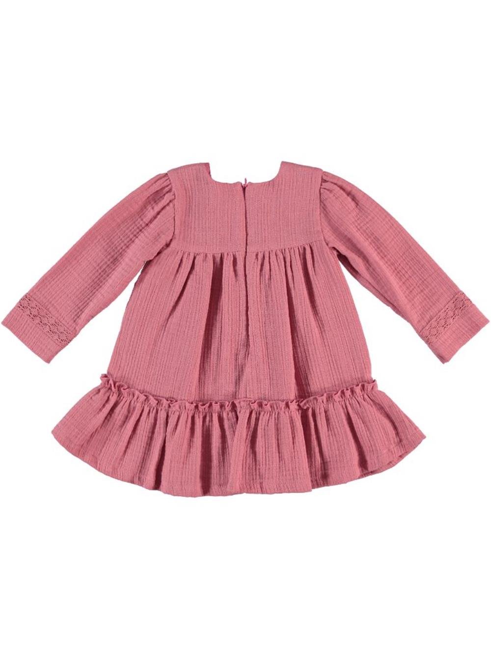 Pembe Dantel Kol Elbise