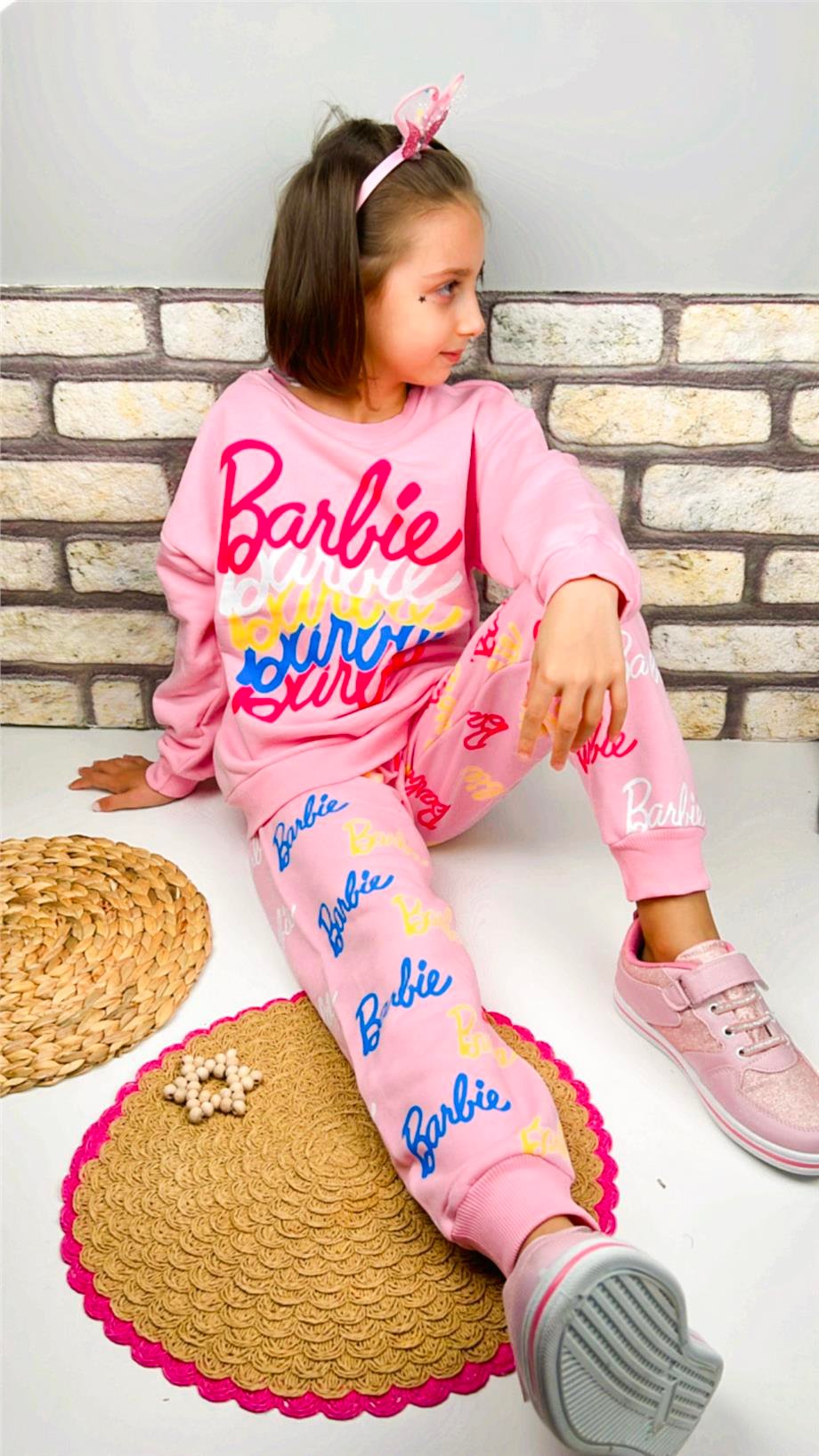 Üç İp Barbie Pembe İkili Takım