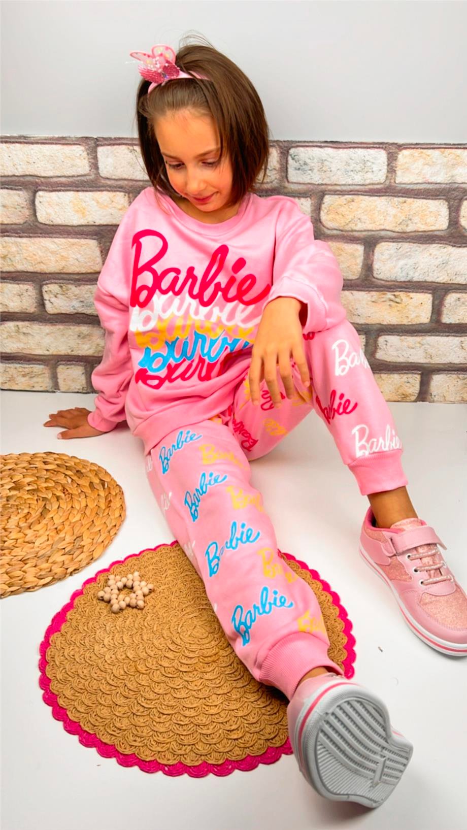 Üç İp Barbie Pembe İkili Takım