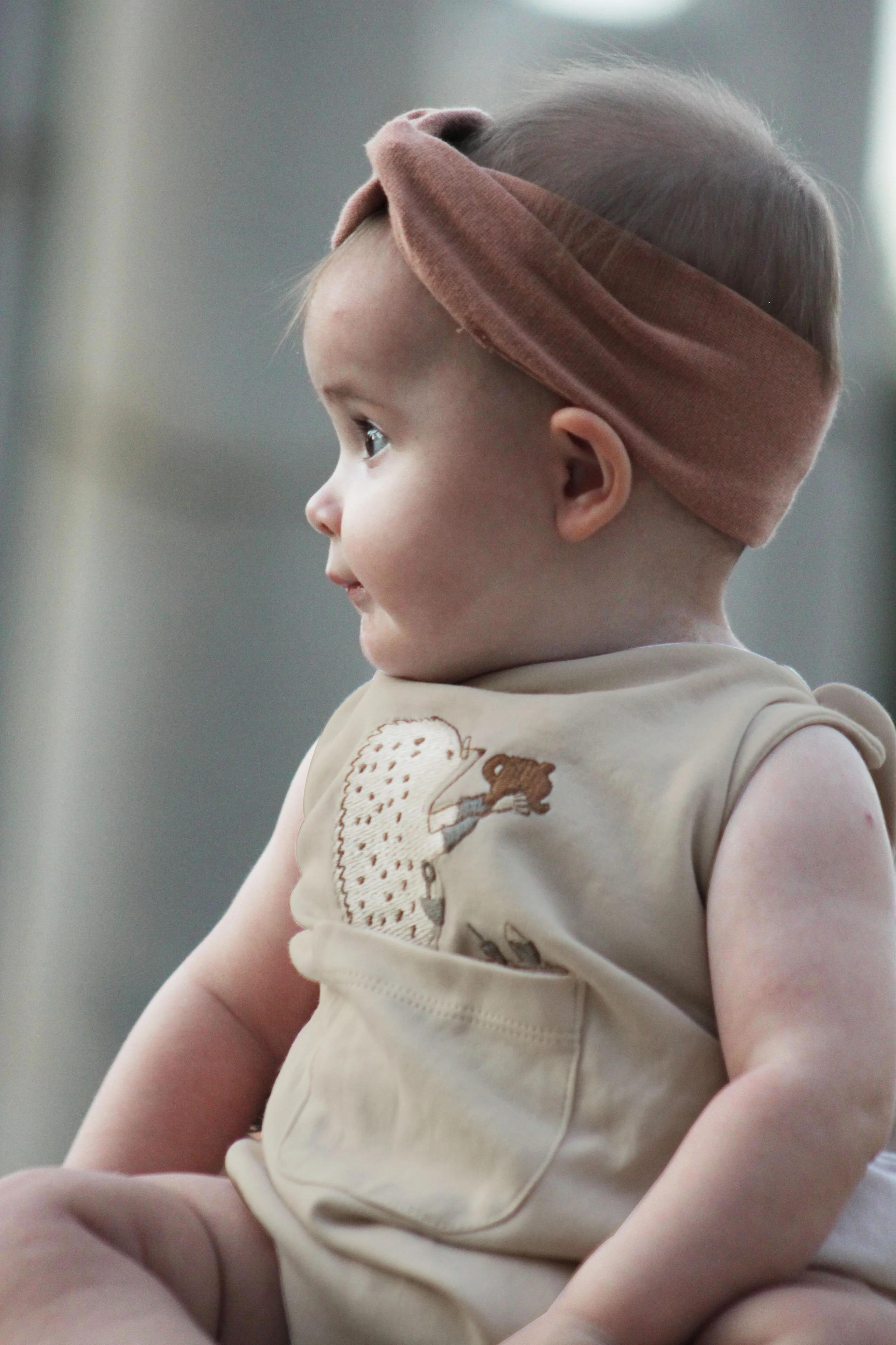 Auntie Me Organik Pale Khaki ‘Hedgehog' Balon Tulum