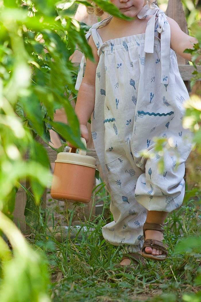Auntie Me Organik Striped  ‘GARDENING'  WOVEN UZUN TULUM