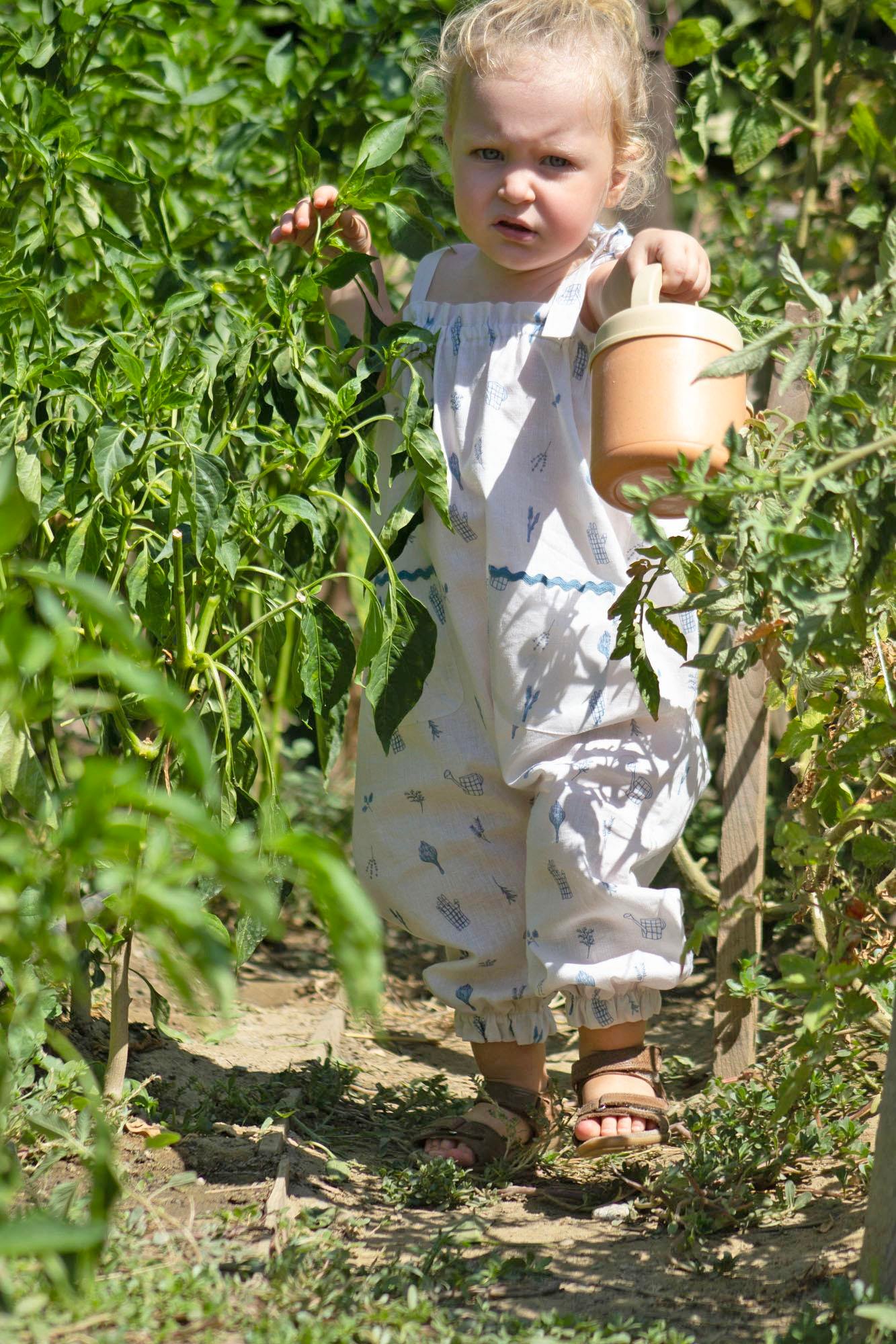 Auntie Me Organik Striped  ‘GARDENING'  WOVEN UZUN TULUM