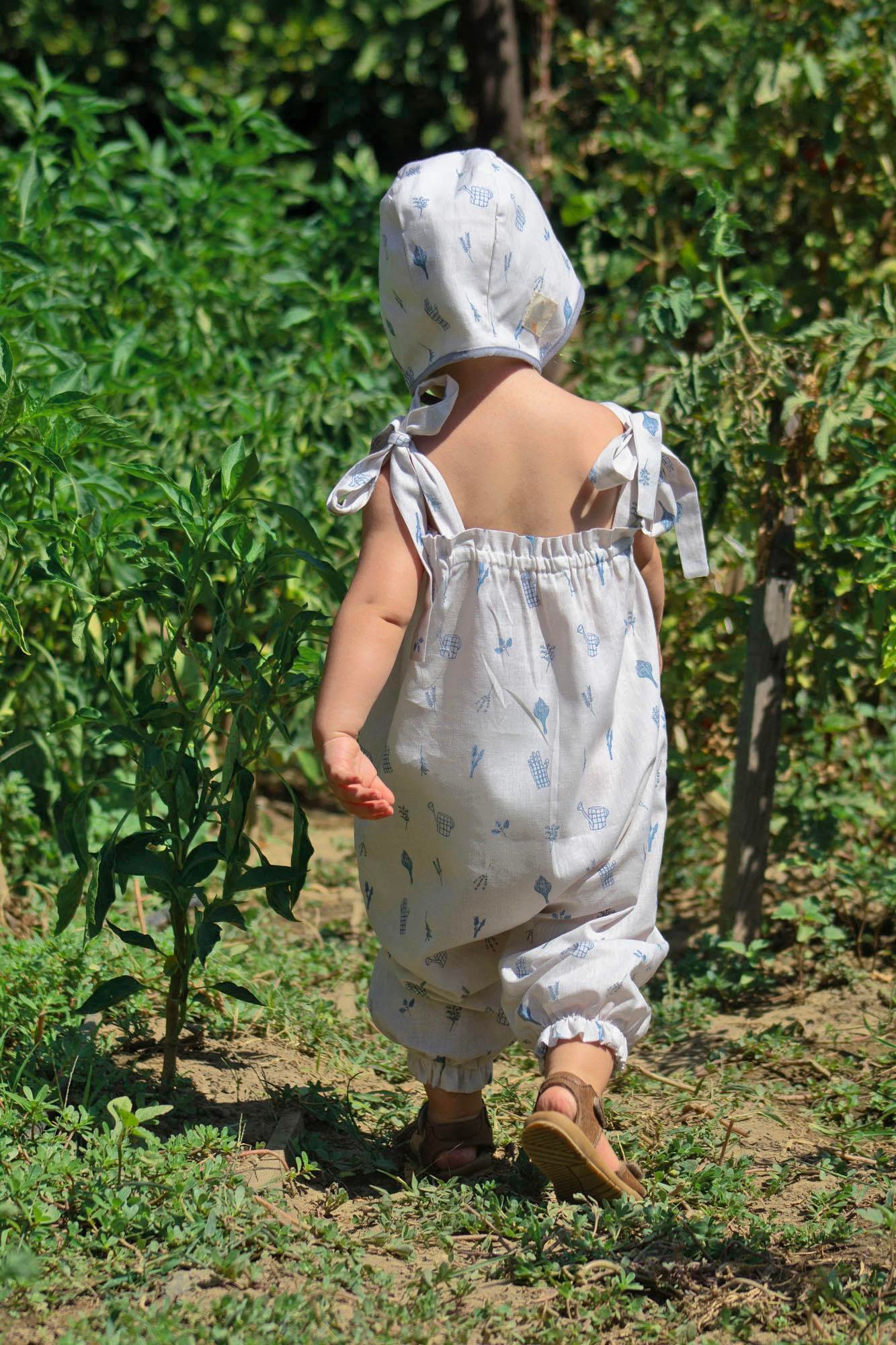 Auntie Me Organik Striped  ‘GARDENING'  WOVEN UZUN TULUM