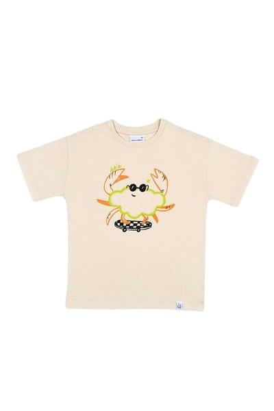 BeetleBeez-Cool Funny Crab Oversize T-Shirt_Ecru
