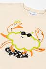 BeetleBeez-Cool Funny Crab Oversize T-Shirt_Ecru