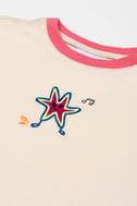BeetleBeez-Happy Starfish Crop T-Shirt_Ecru