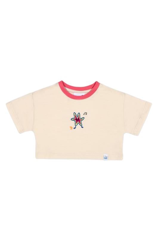 BeetleBeez-Happy Starfish Crop T-Shirt_Ecru