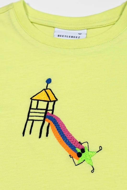 BeetleBeez-Sliding Star Oversize T-Shirt_Lime