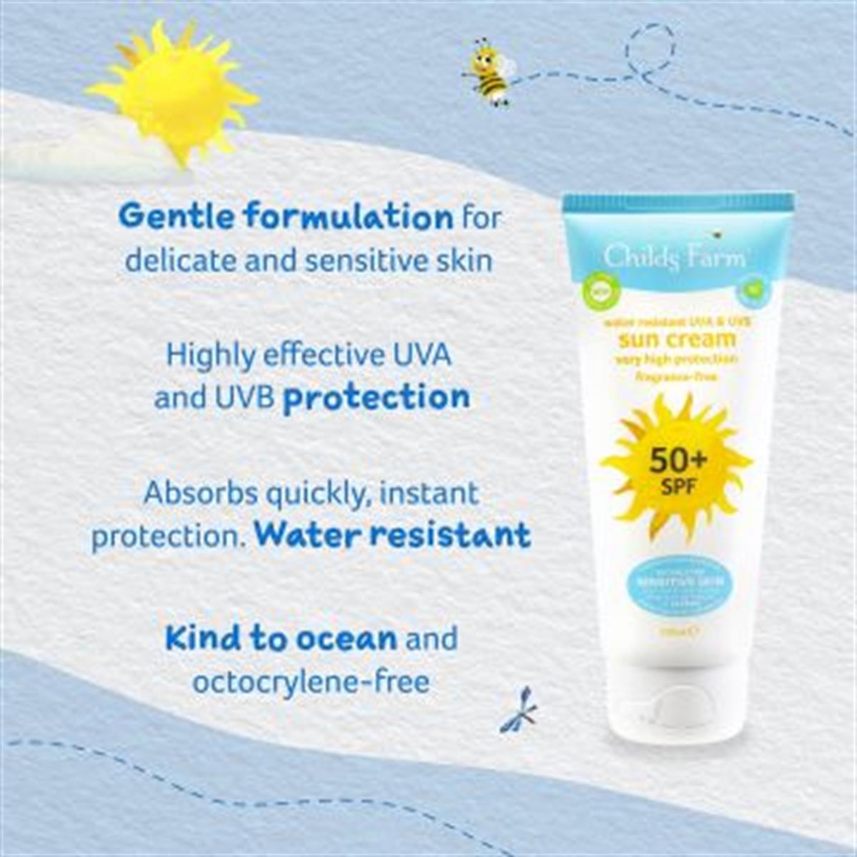 Childs Farm-50+ SPF Güneş Kremi Kokusuz 100 ml