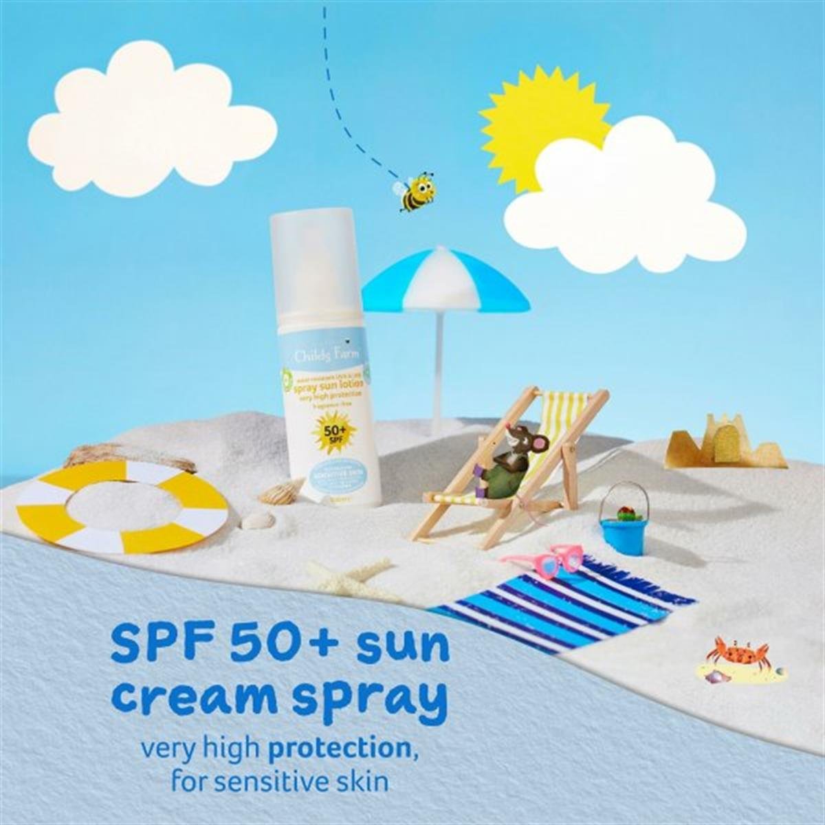 Childs Farm-50+ SPF Sprey Güneş Losyonu Kokusuz 100 ml