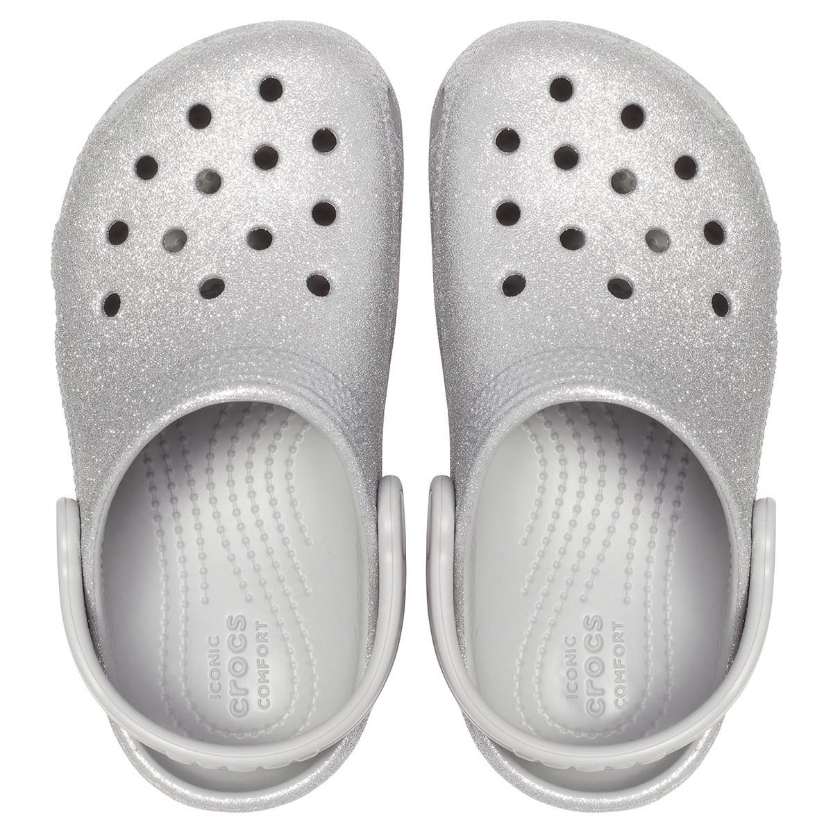 Crocs-Classic Glitter Clog K-Silver Glitter