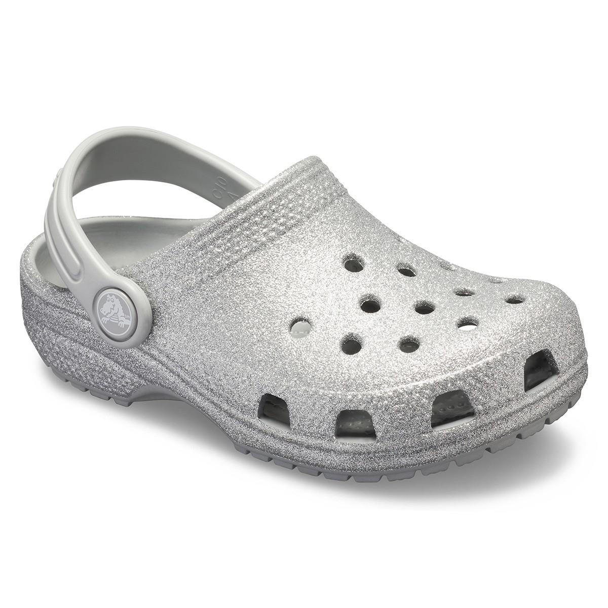 Crocs-Classic Glitter Clog K-Silver Glitter