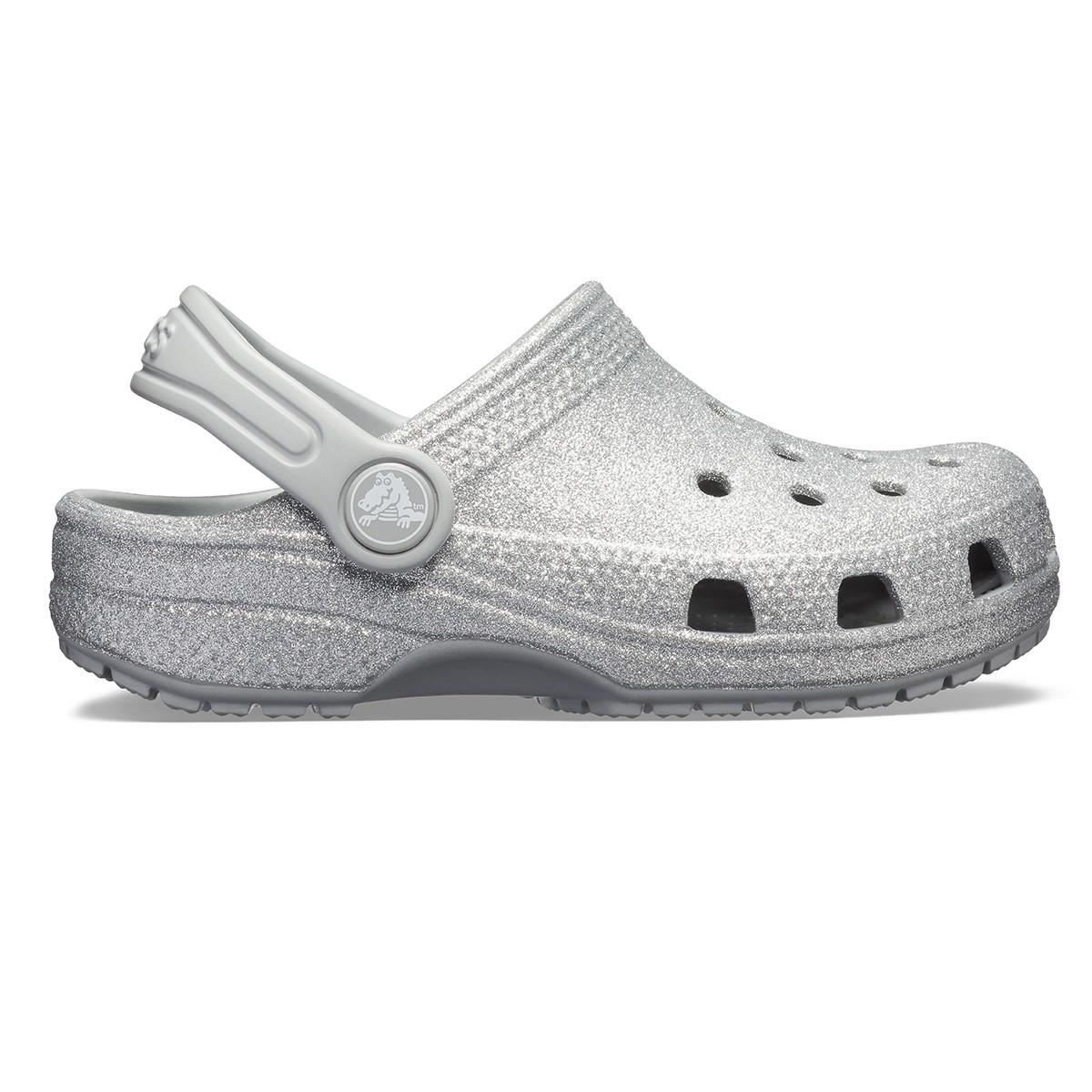 Crocs-Classic Glitter Clog K-Silver Glitter
