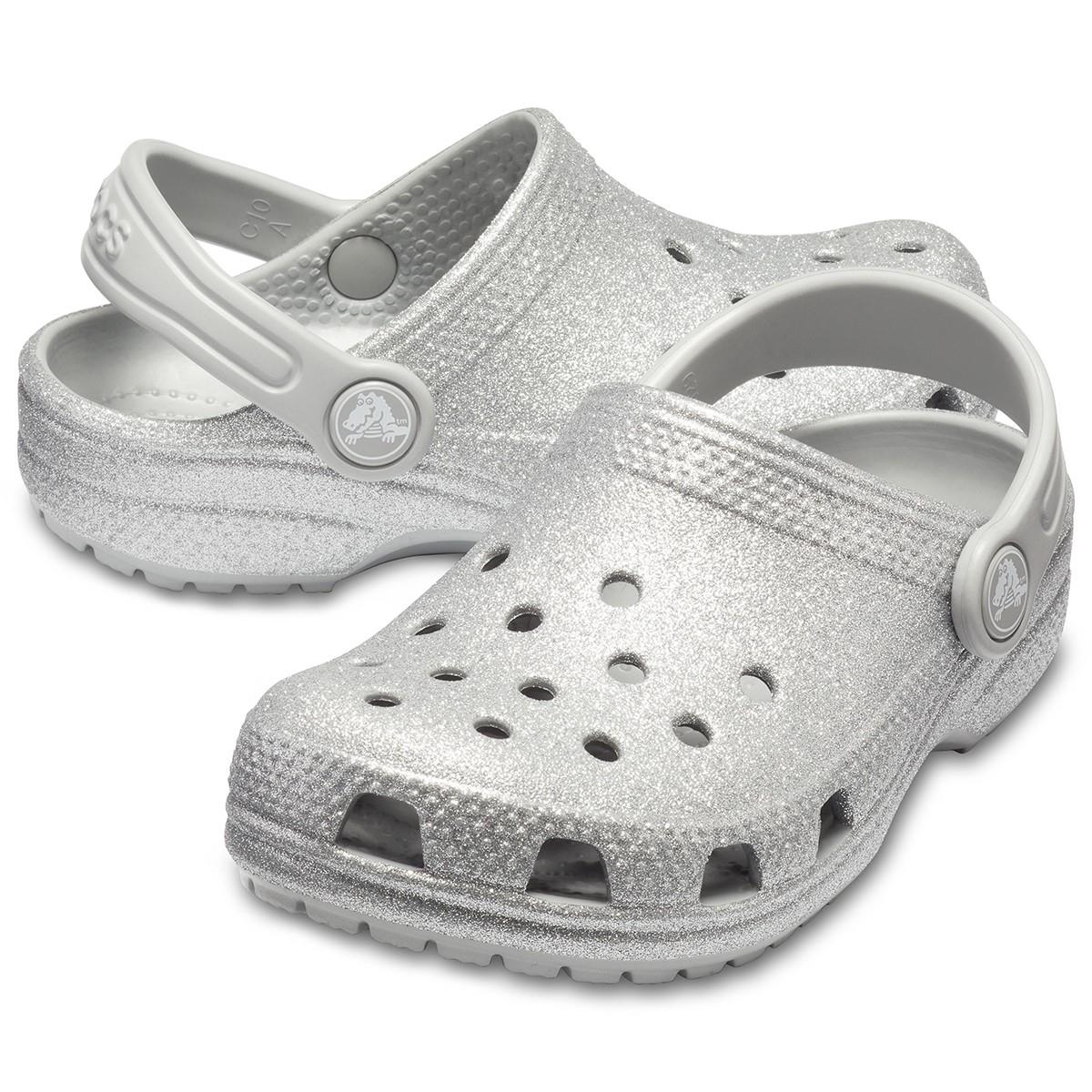 Crocs-Classic Glitter Clog K-Silver Glitter