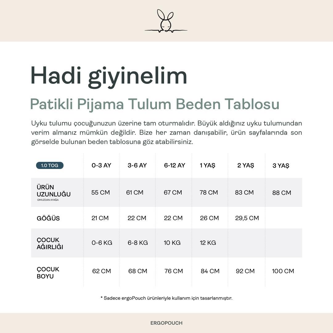 Ergopouch 1 TOG Organik Pamuklu Patikli Pijama Tulum-Elephant Parade