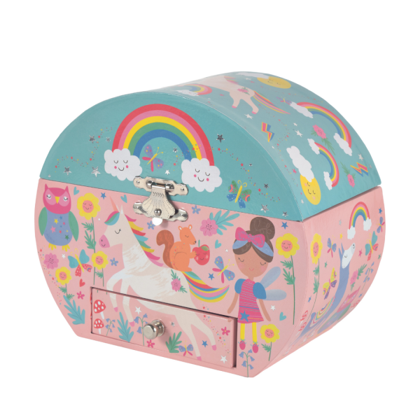 Floss & Rock-Müzikli Oval Mücevher Kutusu/Rainbow Fairy