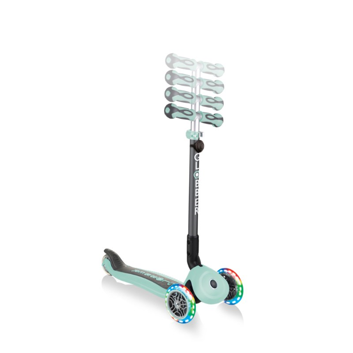 Globber Go Up Deluxe Işıklı Scooter-Mint Yeşili