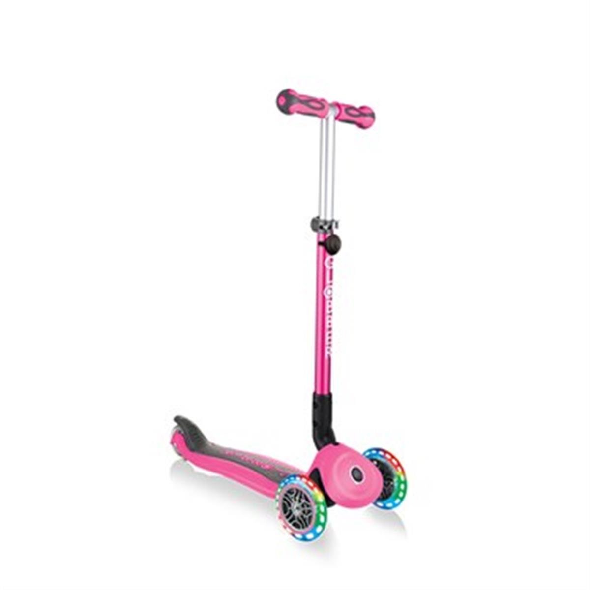 Globber Go Up Deluxe Işıklı Scooter-Pembe