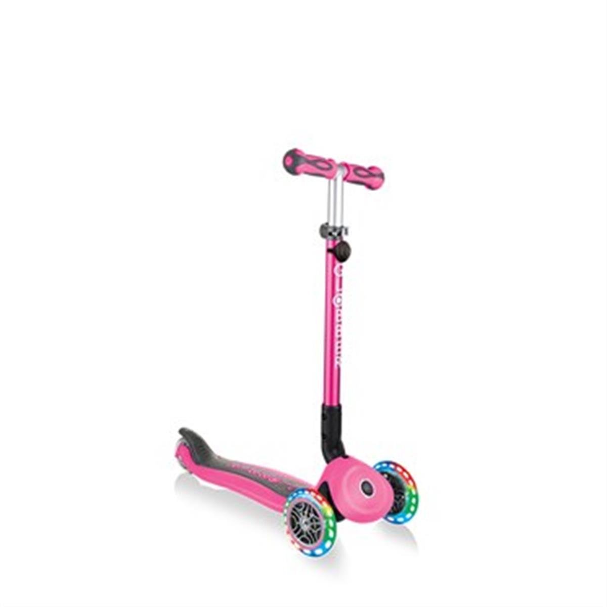 Globber Go Up Deluxe Işıklı Scooter-Pembe