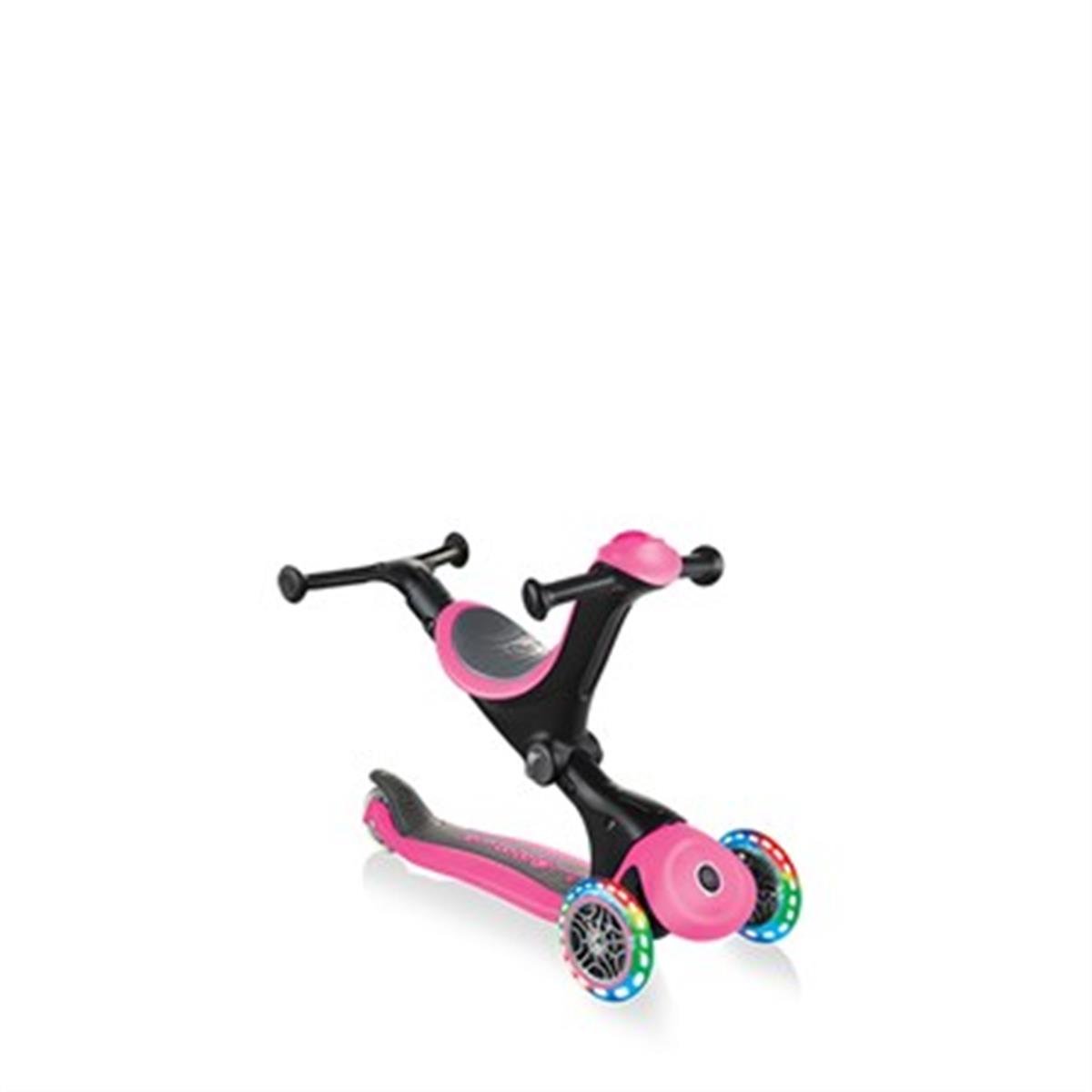 Globber Go Up Deluxe Işıklı Scooter-Pembe