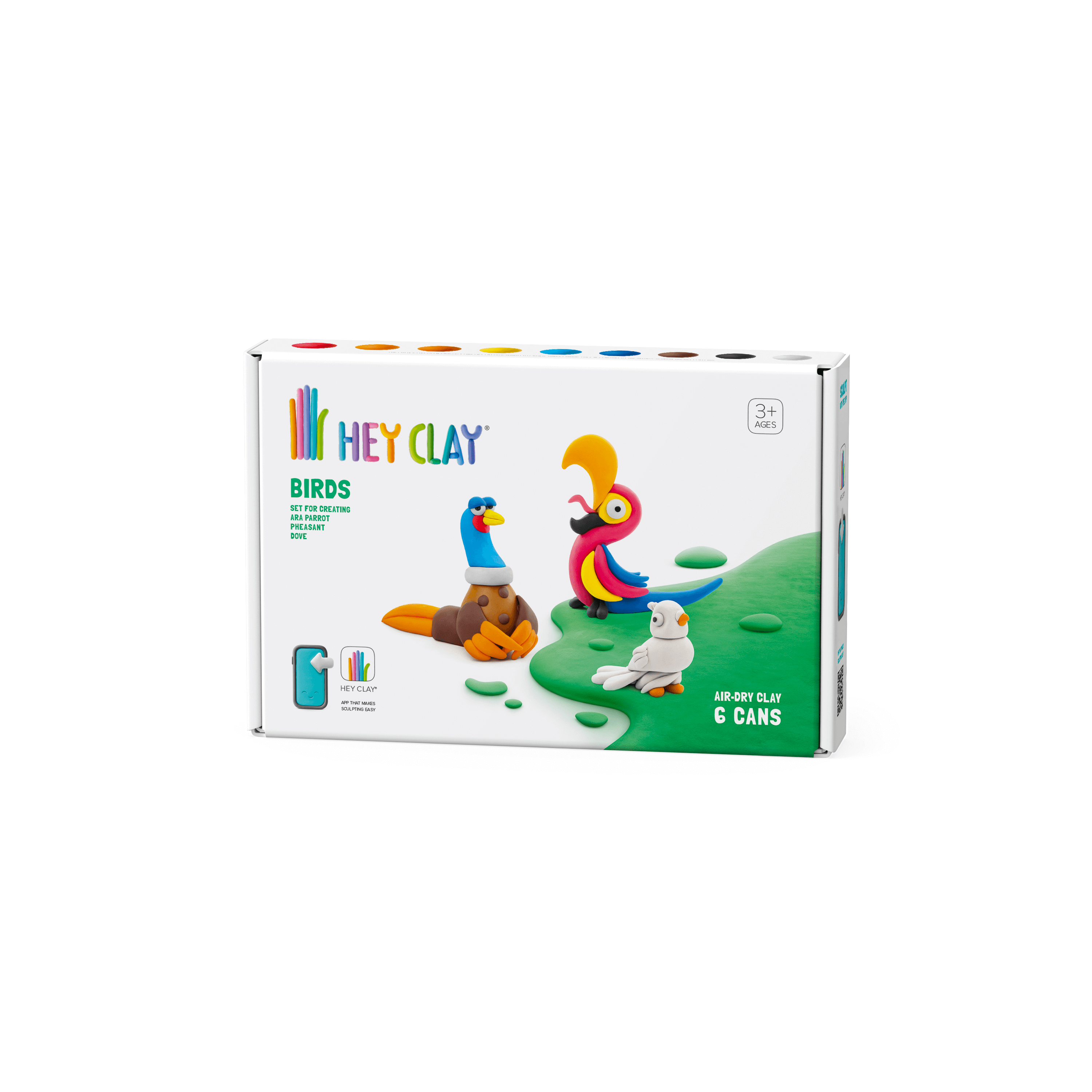 Hey Clay-Hava ile Kuruyan Kil (6'lı)- Kuşlar(Sülün, Papağan, Güvercin)