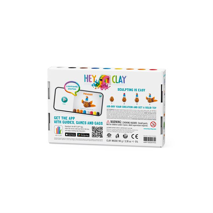 Hey Clay-Hava ile Kuruyan Kil (6'lı)- Kuşlar(Sülün, Papağan, Güvercin)