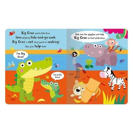 Imagine That Publish-Big Croc Little Croc - Magic Spyglass Board Book