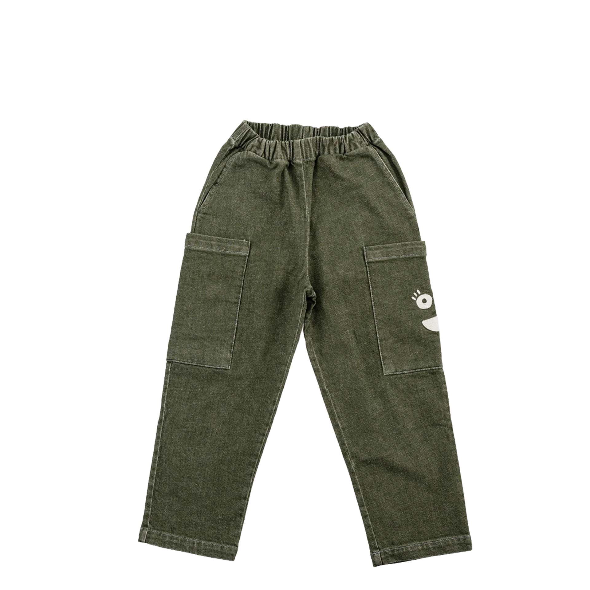 Little Yucca-Cargo Denim Pantolon-Yeşil